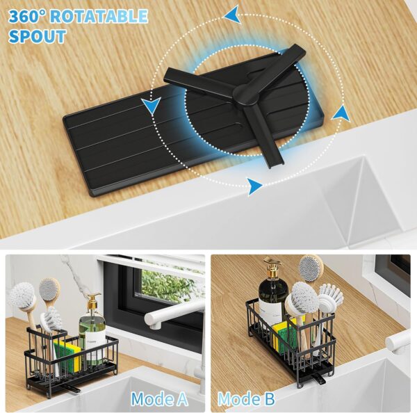 Cisily Black Kitchen Sink Caddy Organizer