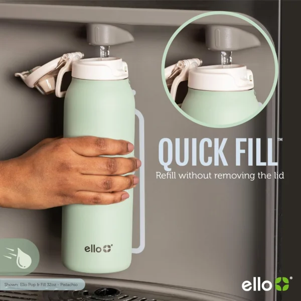Ello Pop & Fill Stainless Steel Water Bottle