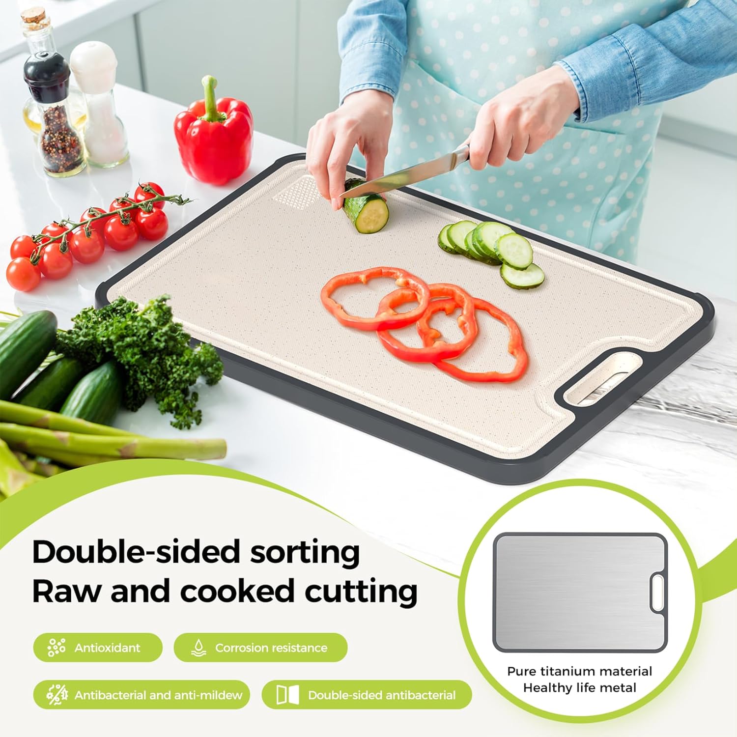 Large Double-Sided Titanium Cutting Board 2 Large Double-Sided Titanium Cutting Board