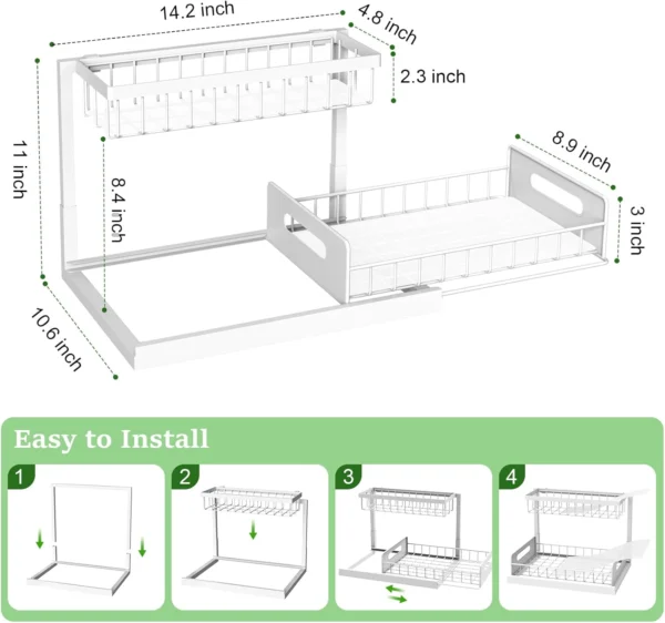 REALINN 2-Tier Under Sink Organizer - 2 Pack