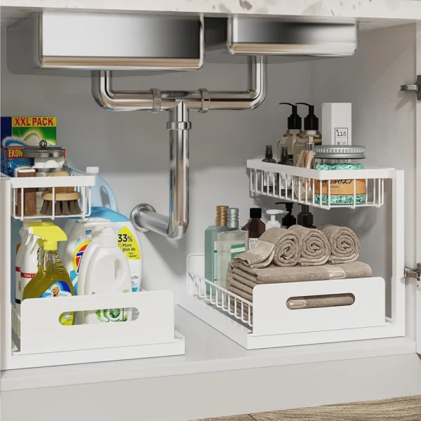 REALINN 2-Tier Under Sink Organizer - 2 Pack