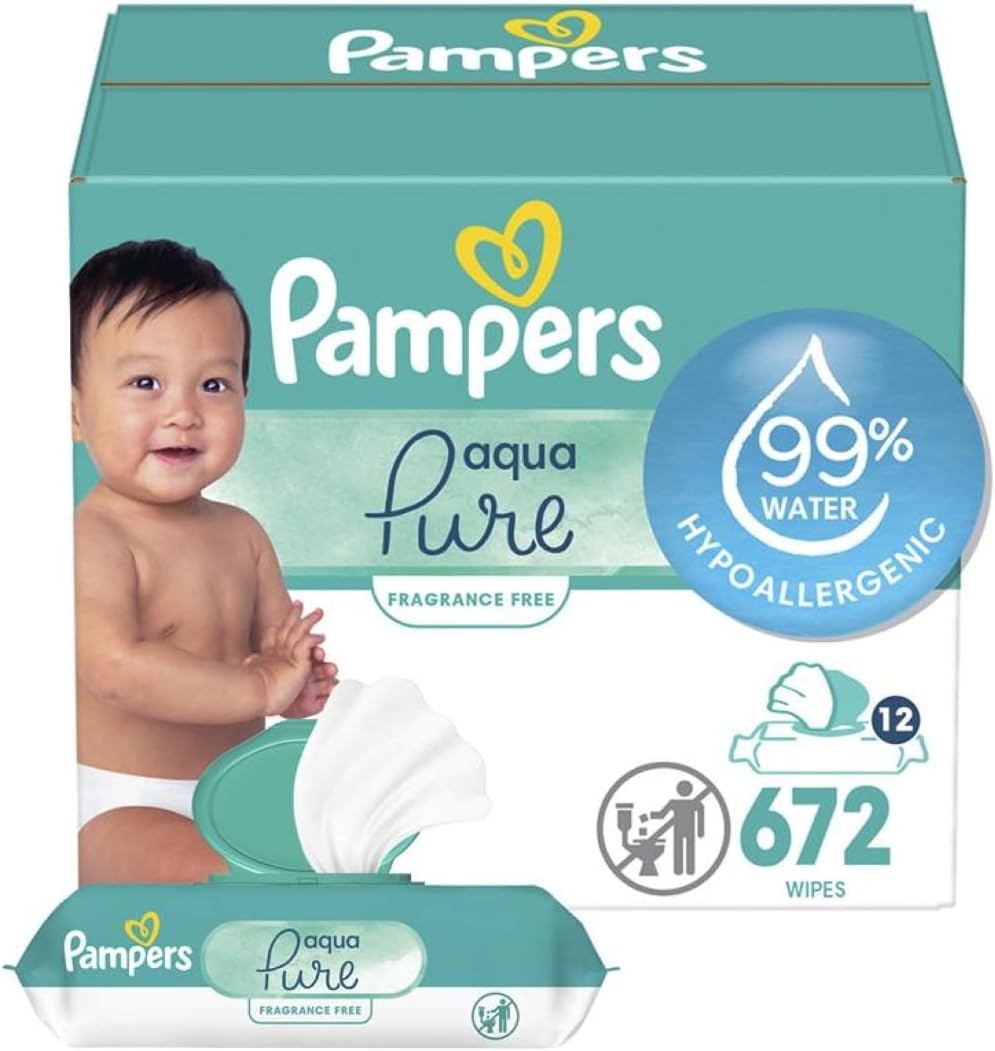 Pampers Aqua Pure Baby Wipes, 672 Count 1 Pampers Aqua Pure Baby Wipes, 672 Count