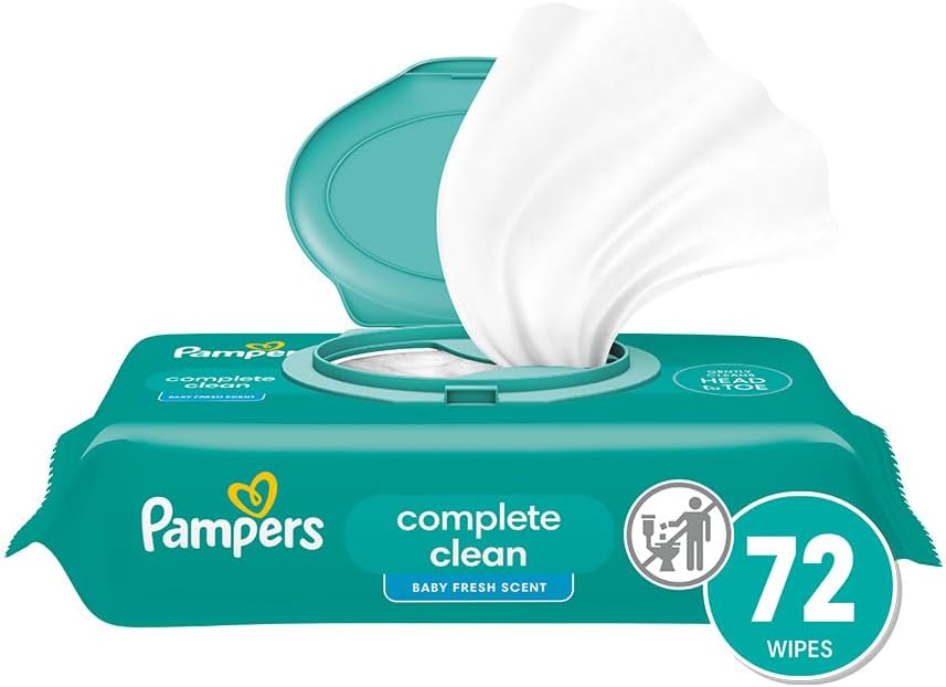 Pampers Baby Wipes | Complete Clean with Baby Fresh Scent 72 Count 1 Pampers Fresh Scent Baby Wipes, 72 Count