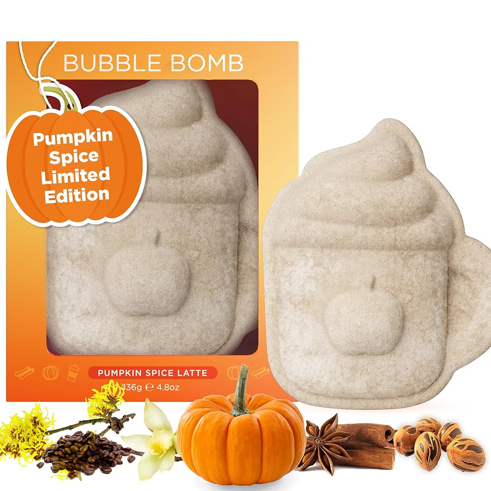 Pumpkin Spice Latte Bath Bomb – Cozy Fall Self-Care Gift 1 Pumpkin Spice Latte Bath Bomb Gift