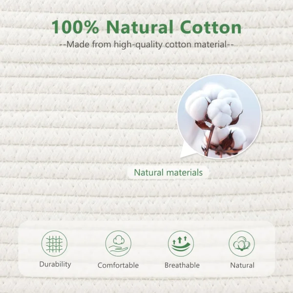 What Should You Put in a Fall Boo Basket for Friends, Family & Neighbors? (10 Ideas) 38 White Cotton Rope Storage Basket with Handle