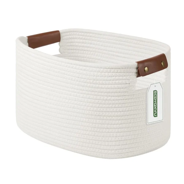 What Should You Put in a Fall Boo Basket for Friends, Family & Neighbors? (10 Ideas) 37 White Cotton Rope Storage Basket with Handle