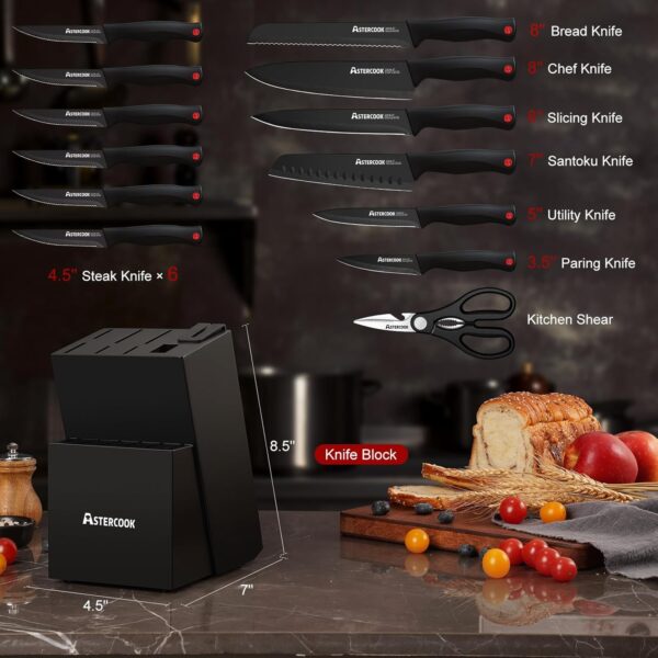 Astercook 15-Piece German Steel Knife Set