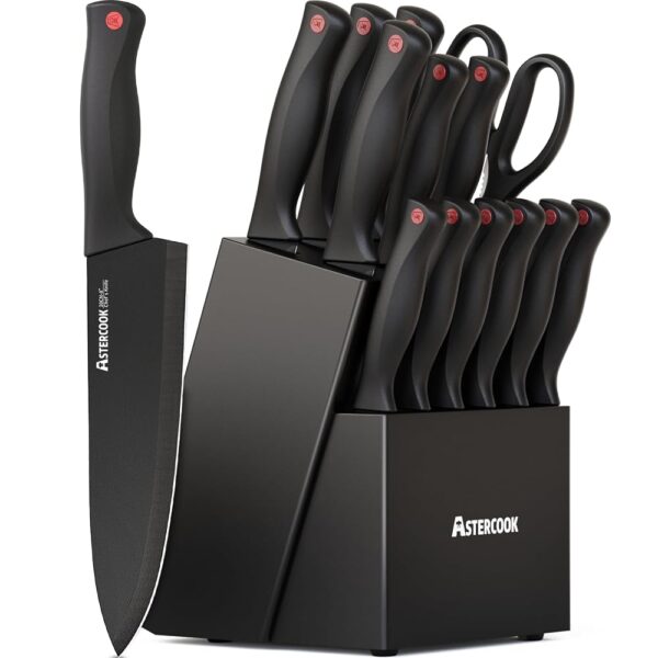 Astercook 15-Piece German Steel Knife Set