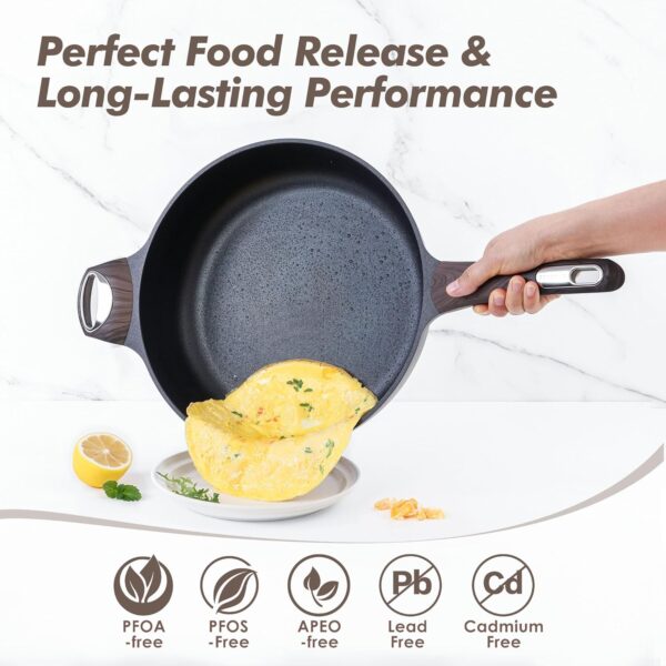 SENSARTE 12-Inch Nonstick Frying Pan with Lid