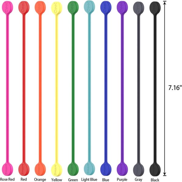 SMART&COOL Silicone Magnetic Cable Ties (20-Pack)