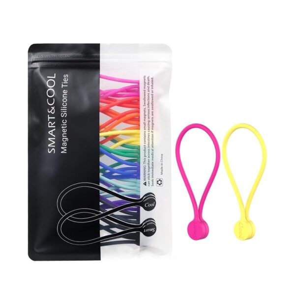 SMART&COOL Silicone Magnetic Cable Ties (20-Pack)