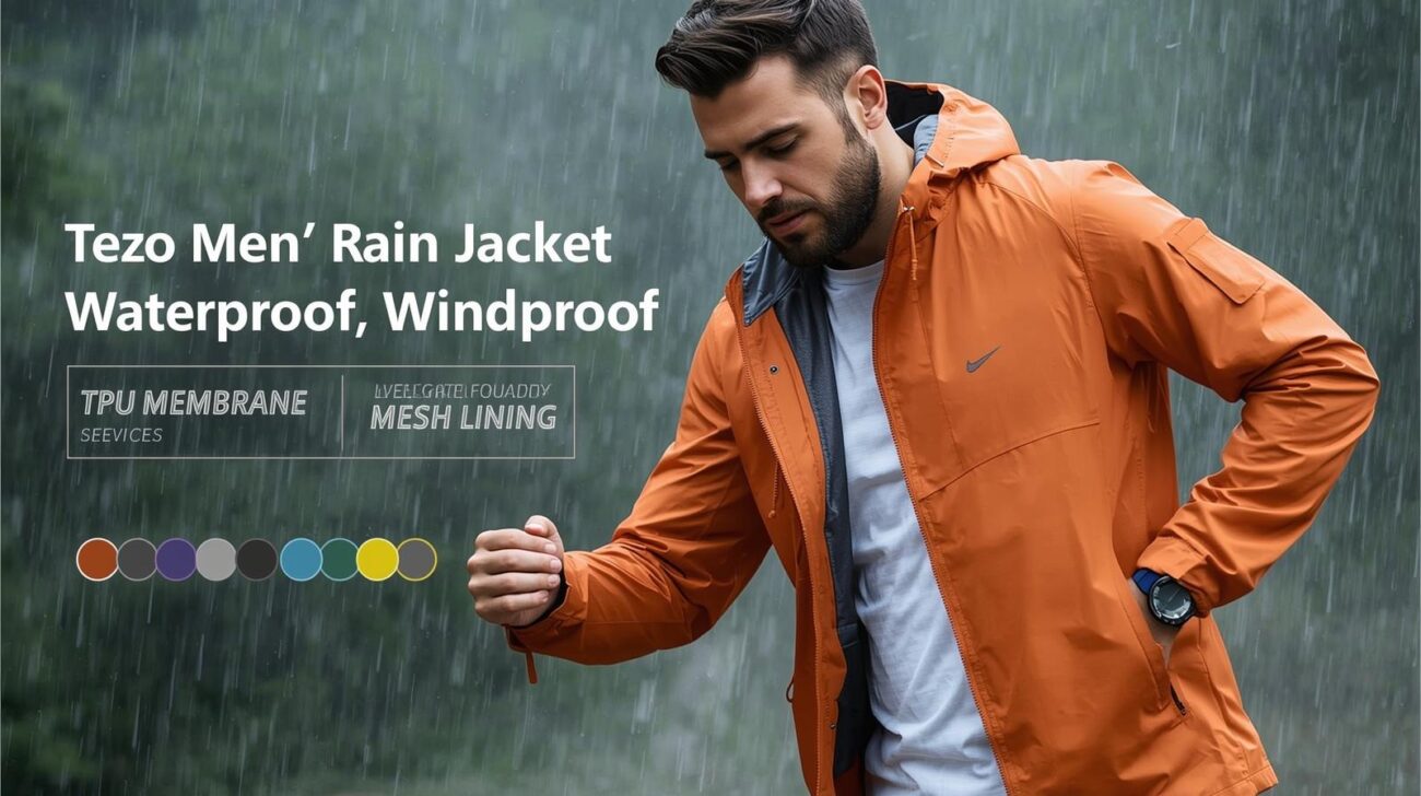 Amazon’s $19.99 TEZO Mens Rain Jacket Comes in Multiple Colors & Is 41% Off Today!