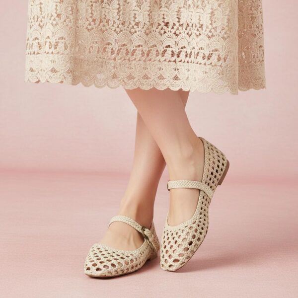 * CUSHIONAIRE Women's Hand Woven Mary Jane Flats