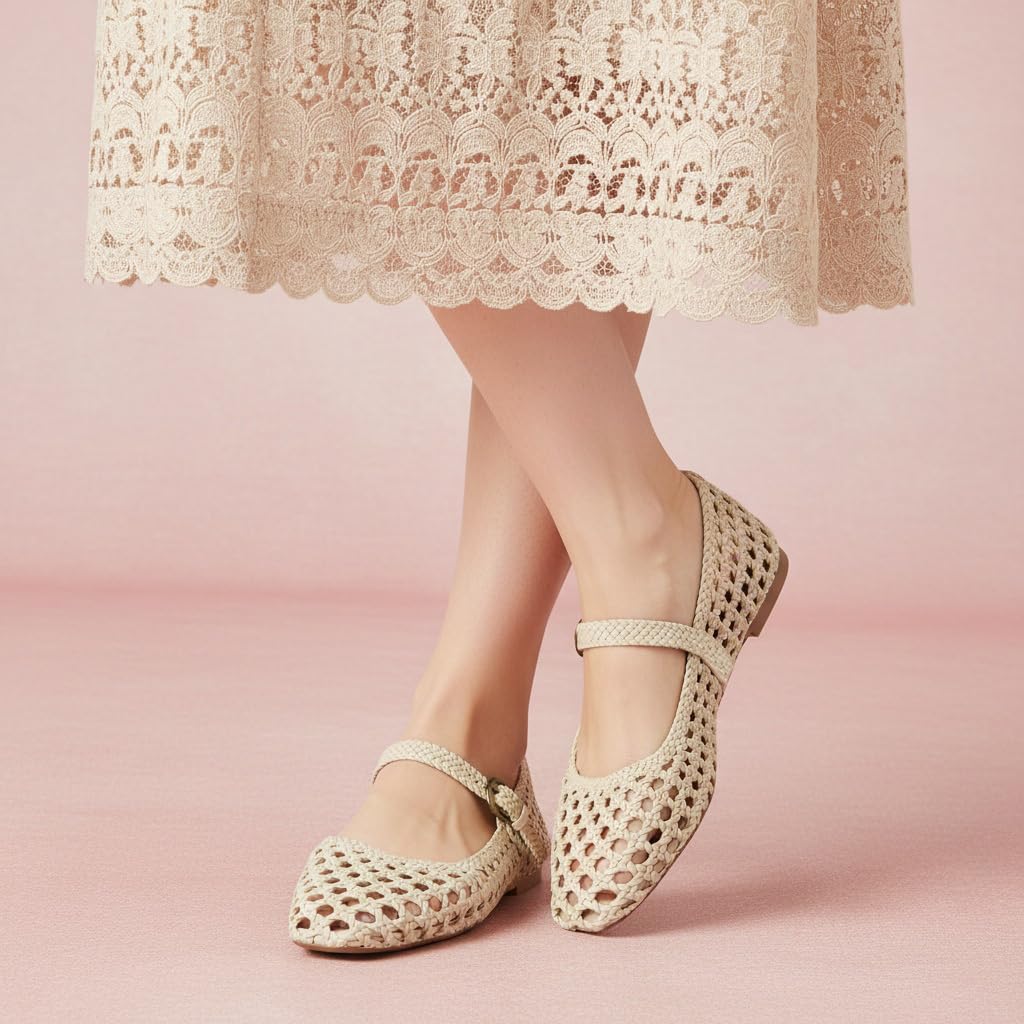 CUSHIONAIRE Women's Hand Woven Mary Jane Flats 2 * CUSHIONAIRE Women's Hand Woven Mary Jane Flats