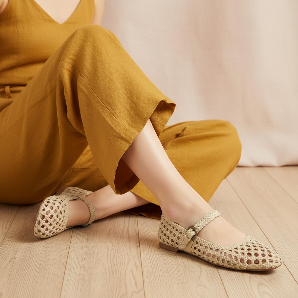 CUSHIONAIRE Women's Hand Woven Mary Jane Flats 3 * CUSHIONAIRE Women's Hand Woven Mary Jane Flats