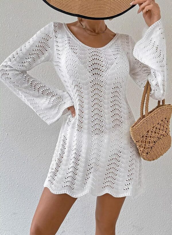 * Falechay Women's Long Sleeve Crochet Swim Cover Up