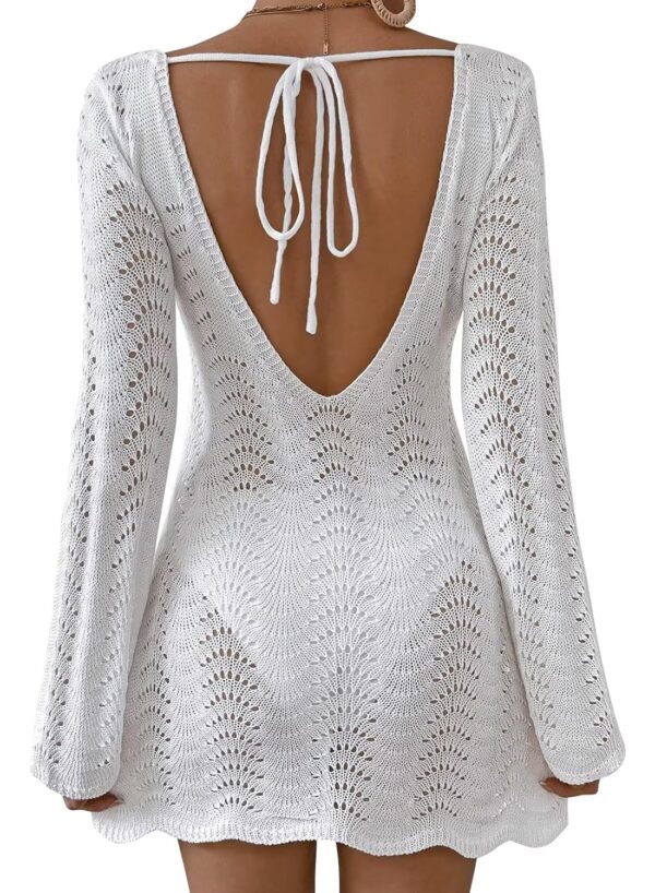 * Falechay Women's Long Sleeve Crochet Swim Cover Up