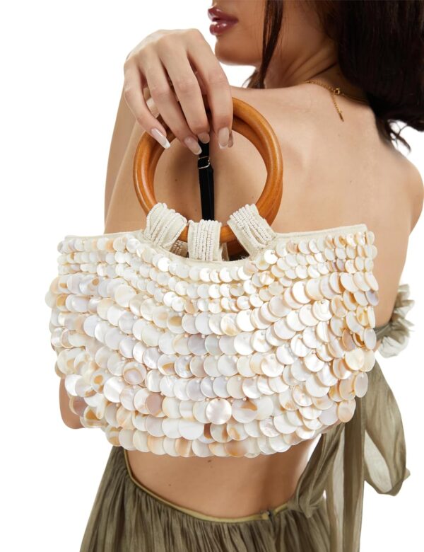 * **Miuco Handmade Seashell Beaded Clutch Bag** (6 words)