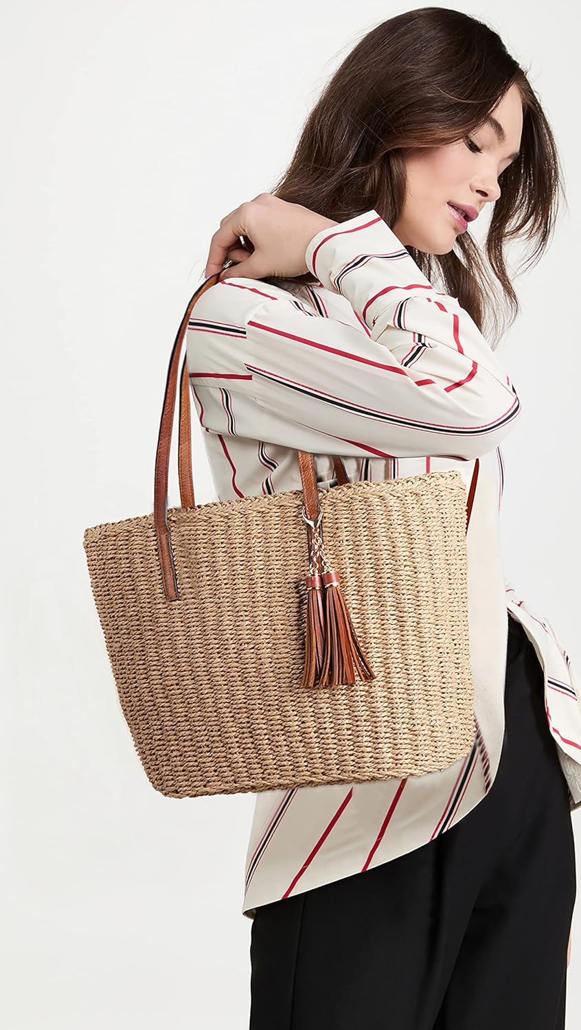 YXILEE Women's M Size Woven Straw Tote Bag 2 * YXILEE Women's M Size Woven Straw Tote Bag