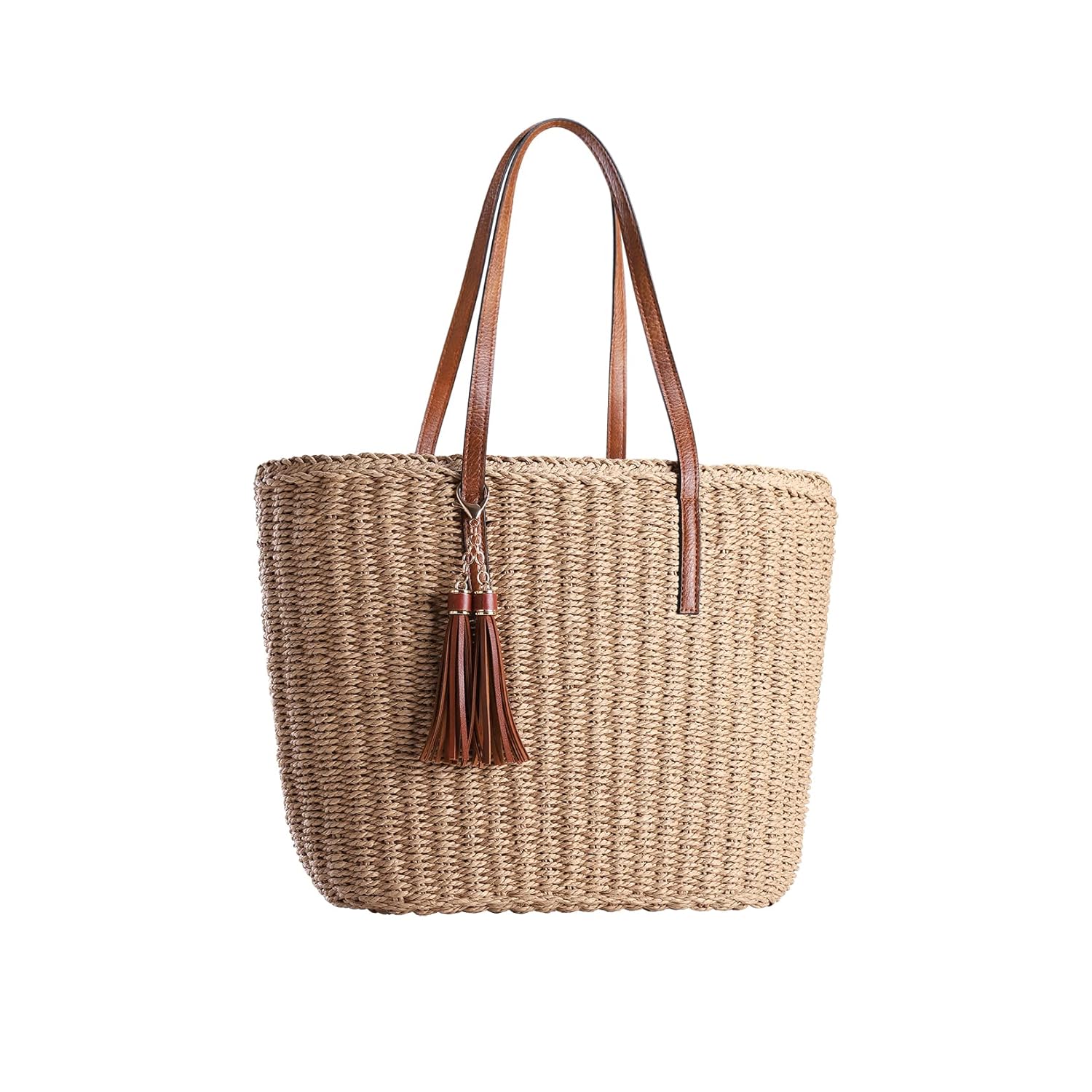 YXILEE Women's M Size Woven Straw Tote Bag 1 * YXILEE Women's M Size Woven Straw Tote Bag