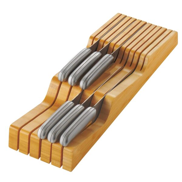 * Bambüsi Bamboo 16-Slot Knife Drawer Organizer