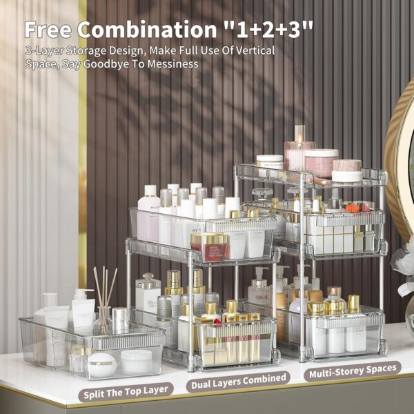 * Clear 2-Set 3-Tier Pull-Out Bathroom Organizer
