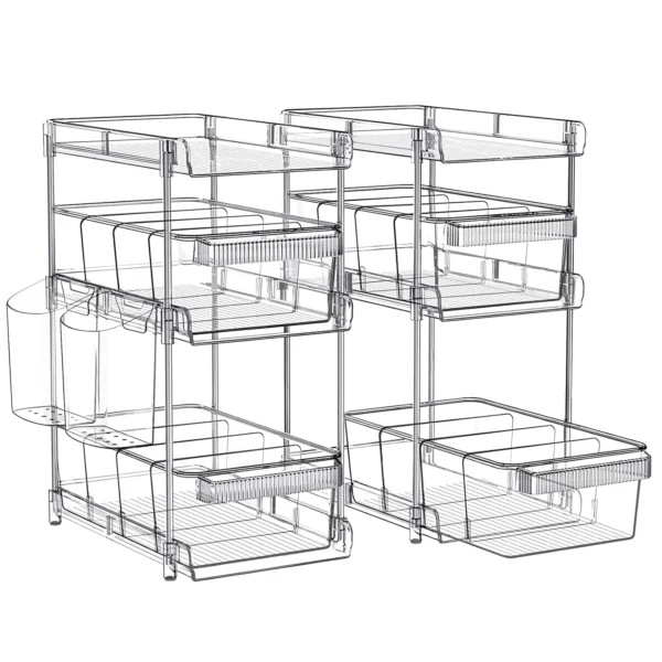 * Clear 2-Set 3-Tier Pull-Out Bathroom Organizer