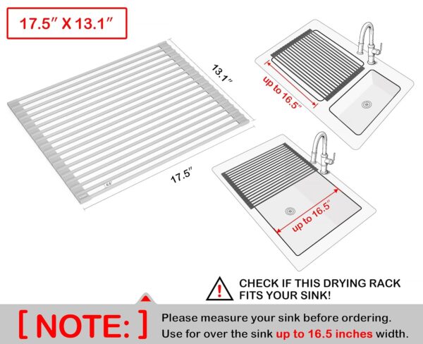 * Surpahs Roll-Up Dish Drying Rack (Warm Gray)