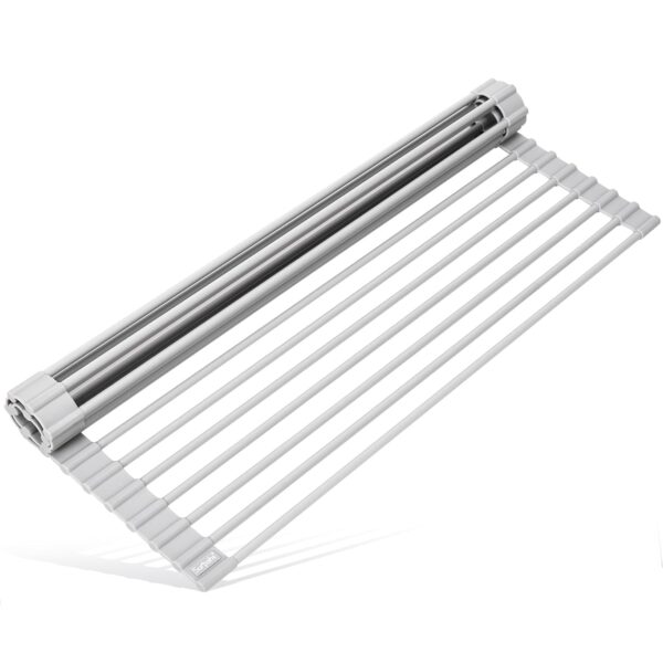 * Surpahs Roll-Up Dish Drying Rack (Warm Gray)